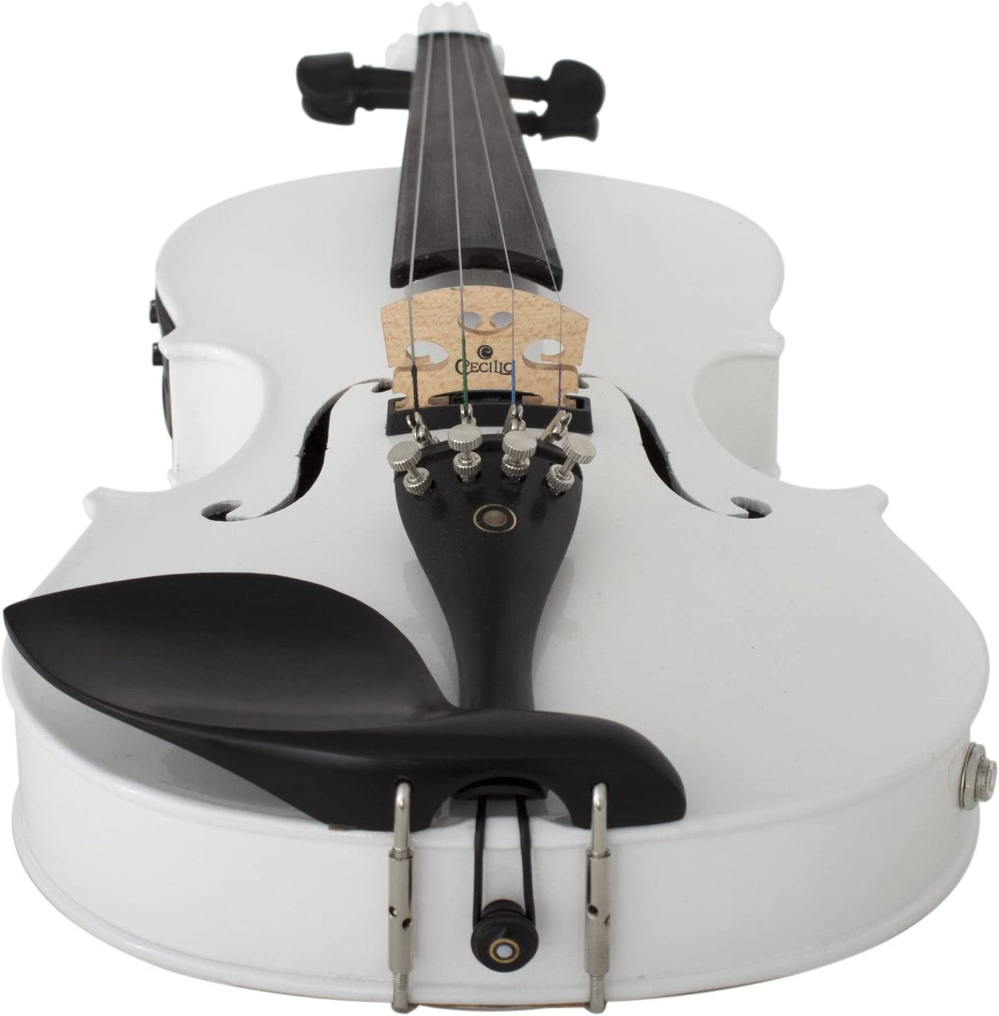 Cecilio 4/4CVNAE-White Ebony Fitted Acoustic/Electric Violin, 4/4 - Pearl White- (Like New)