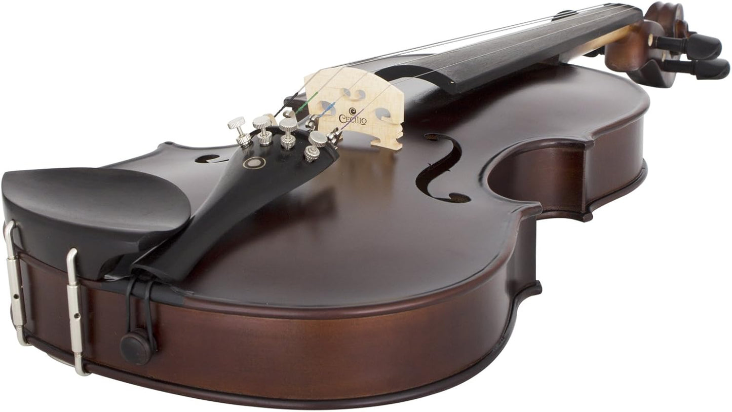 Cecilio 4/4CVN-EAS Ebony Fitted Violin w/ Deluxe Oblong Hard Case, Satin Antique (Used)