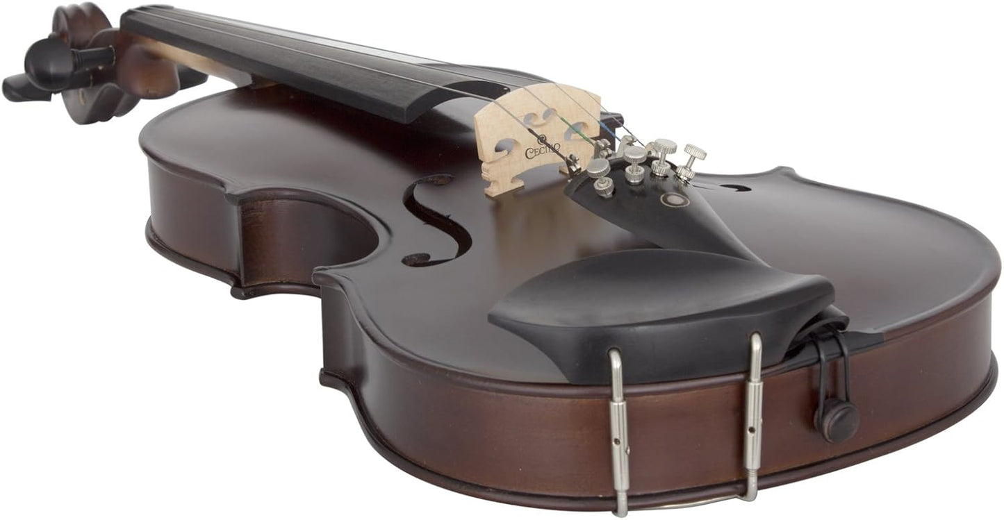 Cecilio 4/4CVN-EAS Ebony Fitted Violin w/ Deluxe Oblong Hard Case, Satin Antique (Used)