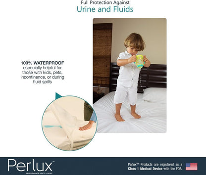 Perlux Tencel Waterproof Modern Bed Pillow Encasement Vinyl and PVC Type, King (New)