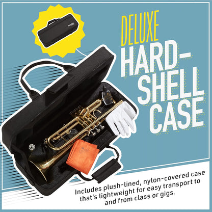 Mendini By Cecilio MTT-BK Bb Brass Material Trumpets for Beginner - Blue (Like New)