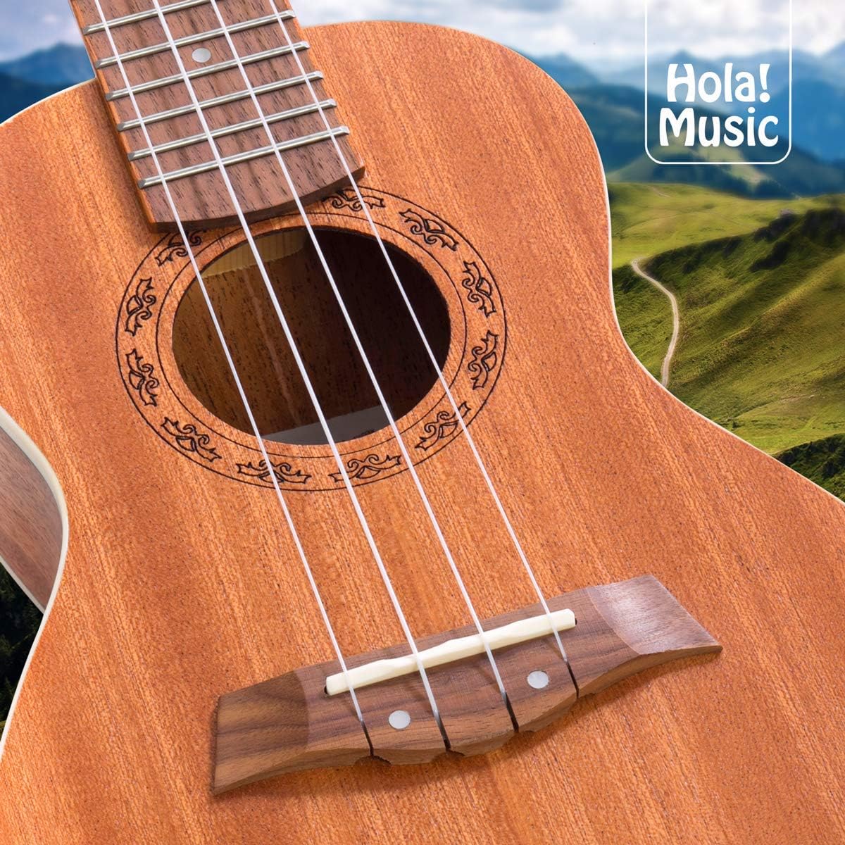 Hola! Music HM-124MG+ Deluxe Series Concert Ukulele Bundle, 24 Inch - Mahogany (Like New)