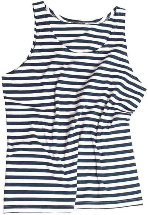 Mil-Tec Striped Scoop Neck Pull On Sailor Tank Top for Men, Blue/White - Medium (Like New)