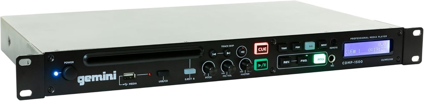 Gemini Professional Sound XLR/RCA DJ CD Player w/ Pitch Control for Studio/Event (Like New)