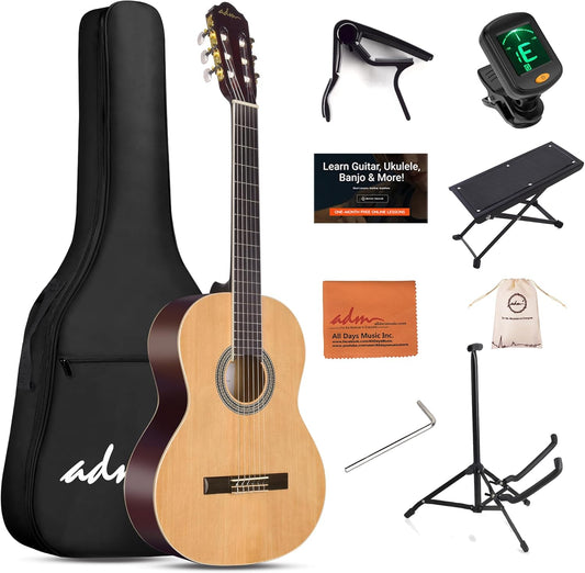ADM JC613-YW Classical Nylon Strings Right Handed Acoustic Guitar for Adult (Like New)
