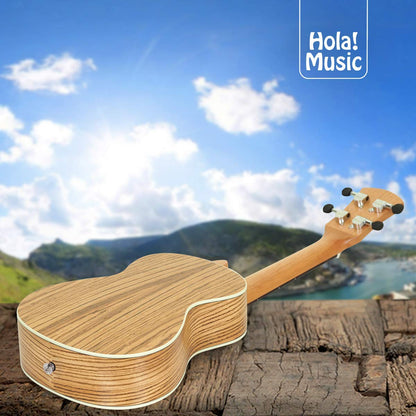 Hola! Music HM-124ZW+ Concert Ukulele Deluxe Series, 24 Inch - Zebrawood (New)