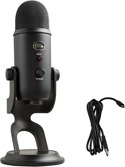 Blue Yeti USB Multipattern Mic for Recording & Streaming on PC and Mac, Blackout (Used)