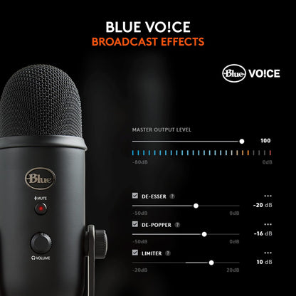 Blue Yeti USB Multipattern Mic for Recording & Streaming on PC and Mac, Blackout (Used)