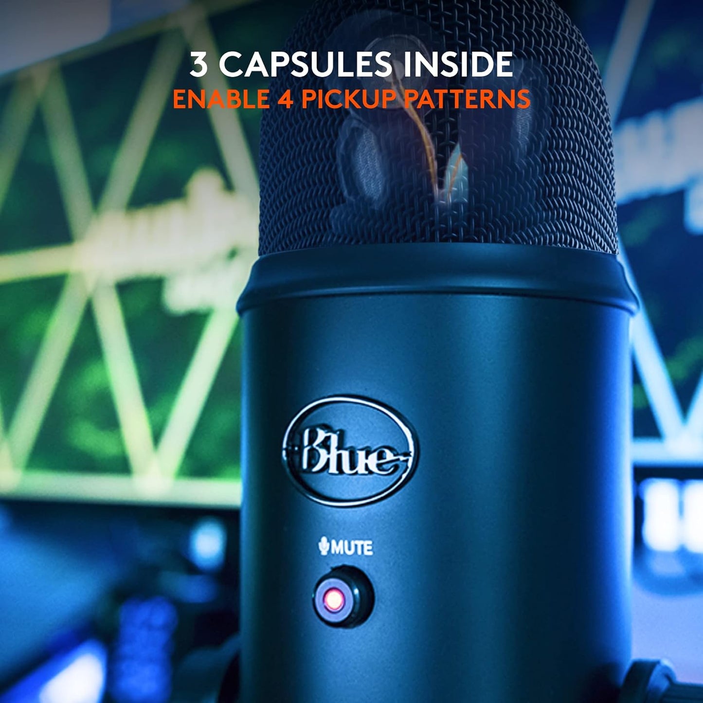 Blue Yeti USB Multipattern Mic for Recording & Streaming on PC and Mac, Blackout (Used)