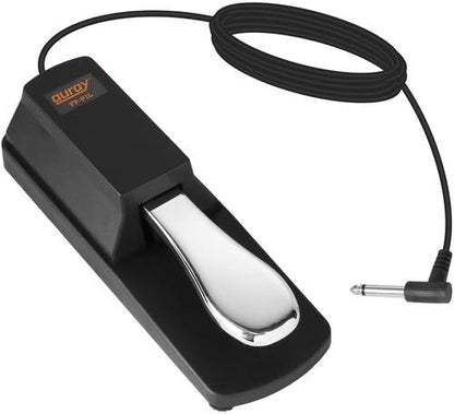 Auray FP-P1L Universal Sustain Pedal for Keyboards and Digital Pianos, Chrome (New)