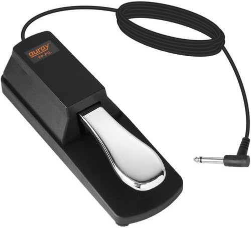 Auray FP-P1L Universal Sustain Pedal for Keyboards and Digital Pianos, Chrome (New)