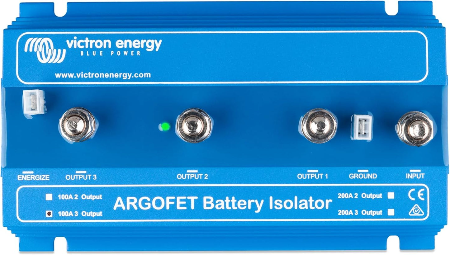 Victron Energy 100-3AC 2-Ports 100A 12/24V Battery Isolator Argofet System, Blue (Used)