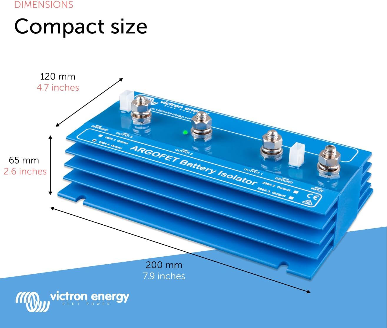 Victron Energy 100-3AC 2-Ports 100A 12/24V Battery Isolator Argofet System, Blue (Used)