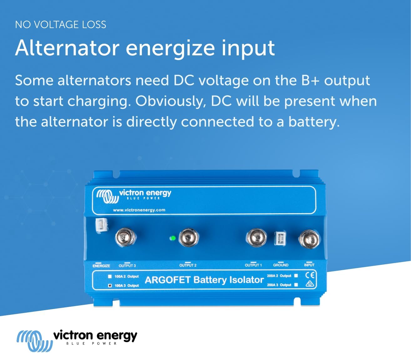 Victron Energy 100-3AC 2-Ports 100A 12/24V Battery Isolator Argofet System, Blue (Used)