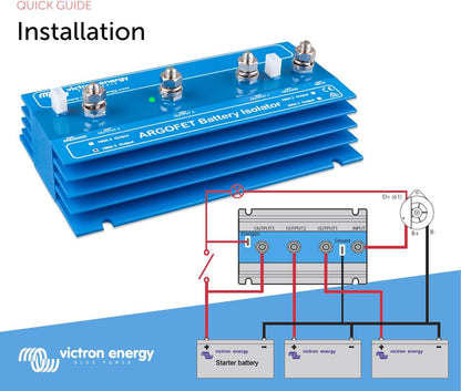 Victron Energy 100-3AC 2-Ports 100A 12/24V Battery Isolator Argofet System, Blue (Used)