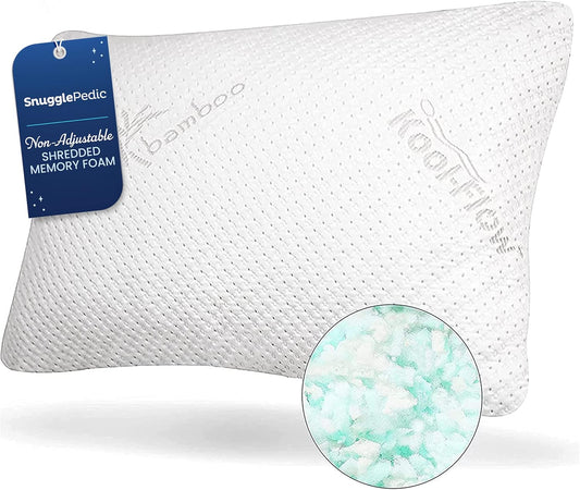 Snuggle-Pedic Snug Original Memory Foam Pillows for Sleeping, Queen - White (Used)