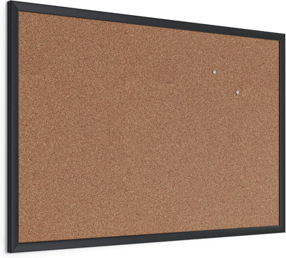 U Brands 301U00-01 Rectangular Solid Cork Pristine Bulletin Board w/ Wall Mount (Like New)