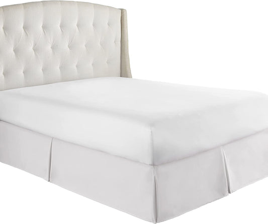 HC Collection Soft Microfiber Box Spring Cover with 14" Drop, Queen - White (Like New)