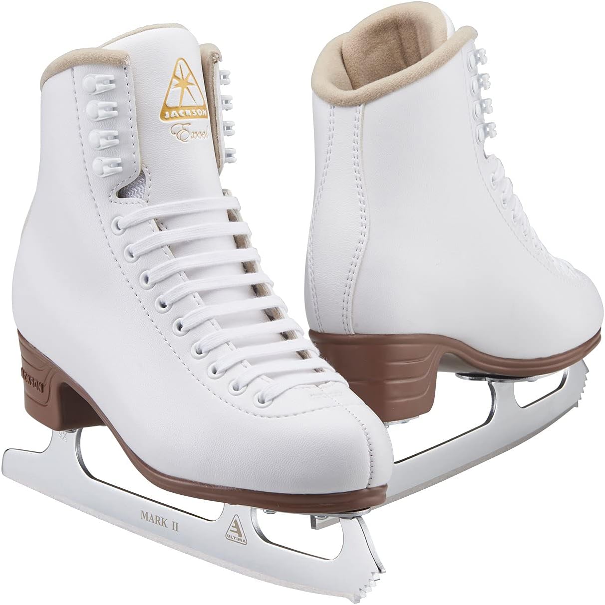 Jackson Ultima Excel Womens Figure Ice Skates, PVC Sole, White, Womens Size-9.0 (Used)