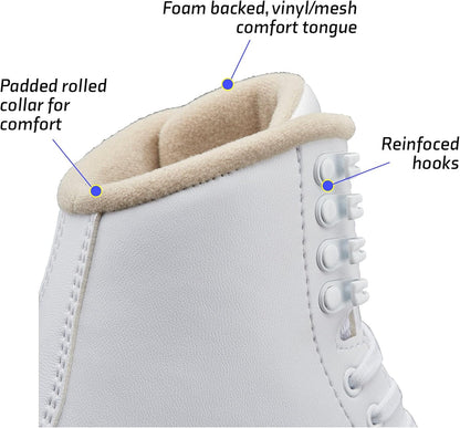 Jackson Ultima Excel Womens Figure Ice Skates, PVC Sole, White, Womens Size-9.0 (Used)