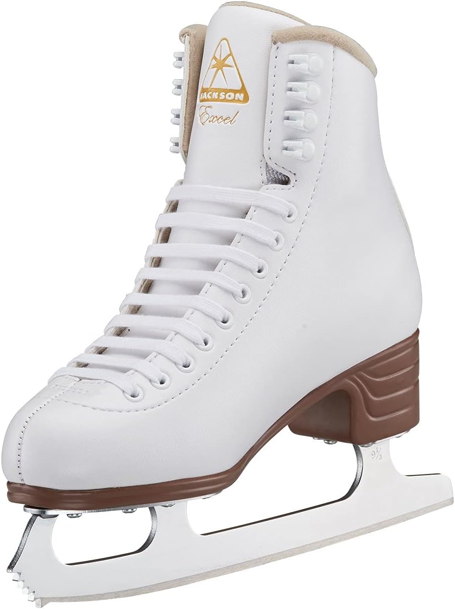 Jackson Ultima Excel Womens Figure Ice Skates, PVC Sole, White, Womens Size-9.0 (Used)
