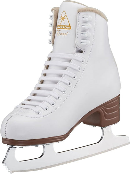 Jackson Ultima Excel Womens Figure Ice Skates, PVC Sole, White, Womens Size-9.0 (Used)