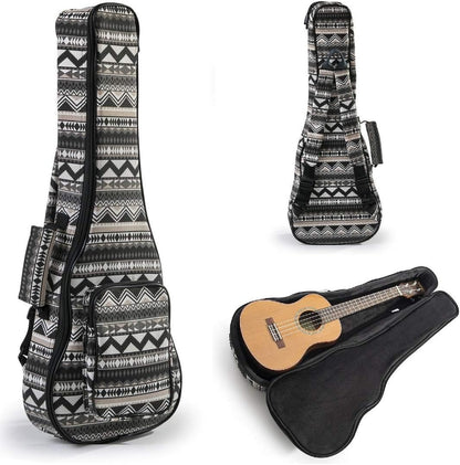 Hola! Music Zipper Shoulder Ukulele Carry Case w/ Utility Pocket, 3-Compartments (Used)