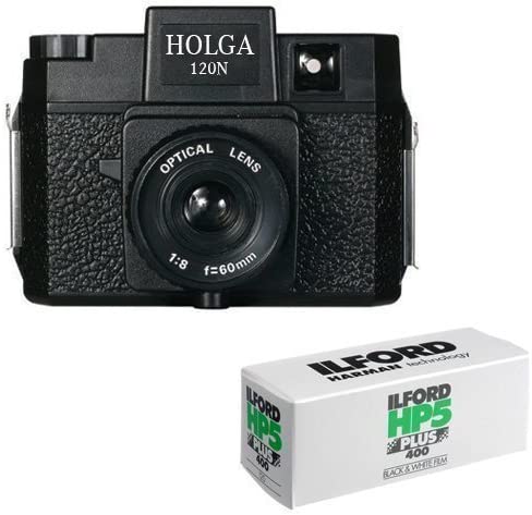 Holga HO120NK2 120N Medium Format Film Toy Camera with 120 Film Bundle - Black- (Like New)