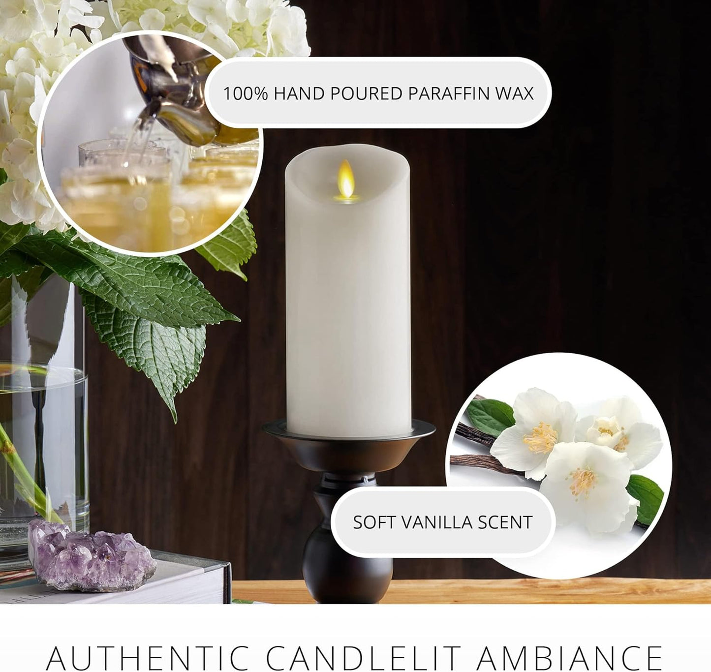 Luminara Indoor Paraffin Wax Moving Flame Flameless LED Candle for Decoration (Like New)