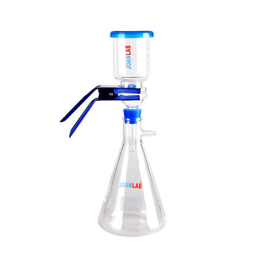 Joanlab 1000mL Round Bottom Vacuum Filtering Flask and 300mL Graduated Funnel (Used)