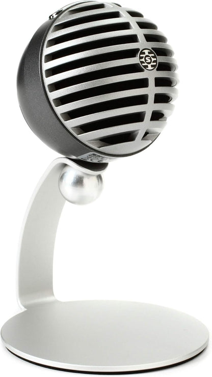 Shure MV5-LTG Digital Corded USB Condenser Microphone for Recording, Silver (Used)