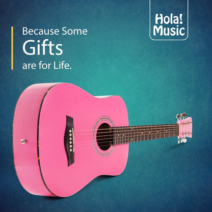 Hola! Music 36" Acoustic Guitar Bundle for Beginners and Kids, 3/4 - Pink (Like New)