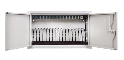 Luxor LLTMW16-G Wall/Desk Office Tablet Charging Station, Holds 16 Devices, Gray (Used)