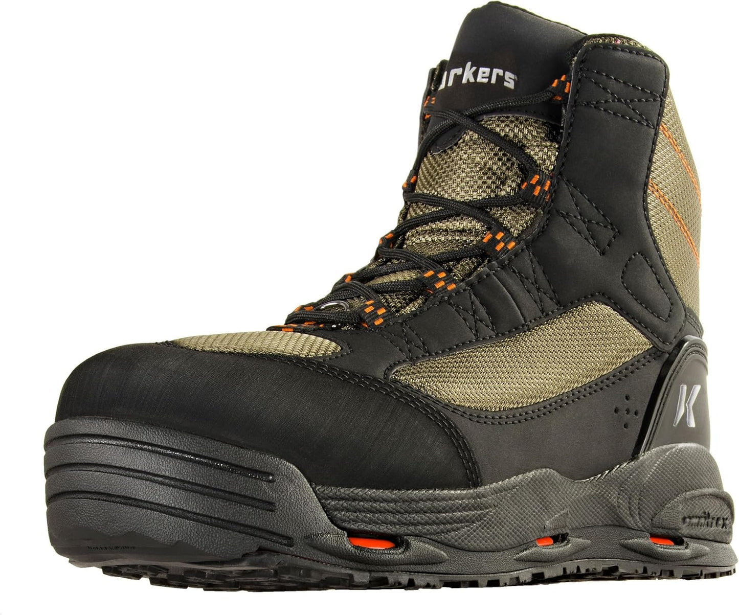 Korkers Fishing Greenback Lace-Up Waterproof Wading Boots for Adult, Rubber Sole (Like New)