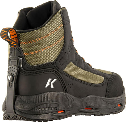 Korkers Fishing Greenback Lace-Up Waterproof Wading Boots for Adult, Rubber Sole (Like New)