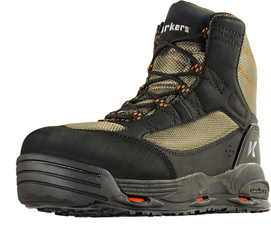 Korkers Greenback Wading Boots for Unisex-Adult, Size 14 - Dried Herb/Black (New)