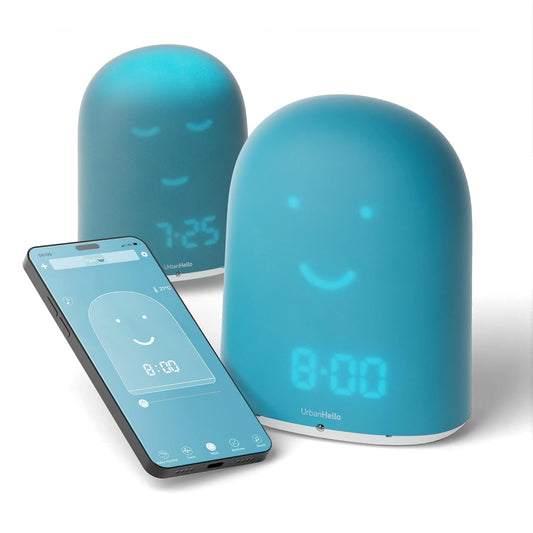 UrbanHello REMI 5-in-1 Baby Sleep Tracker & Training Clock Night Light - Blue-- (Like New)