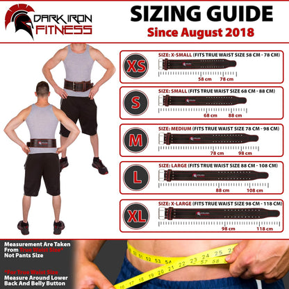 Dark Iron Fitness Double-Row Stitching Leather Weightlifting Belt for Men Women (Used, No Retail Box)