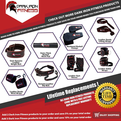 Dark Iron Fitness Weight Lifting Leather Belt for Men & Women, Medium - Black- (Like New, No Retail Box)