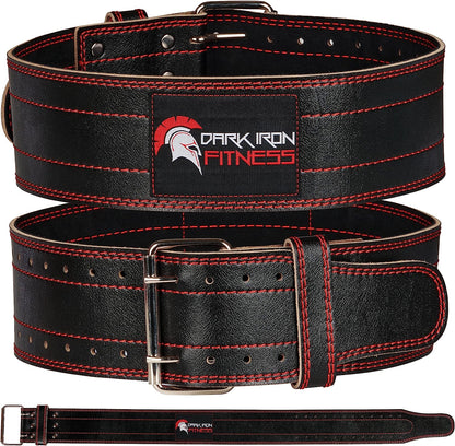 Dark Iron Fitness Weight Lifting Leather Belt for Men & Women, Medium - Black (New)