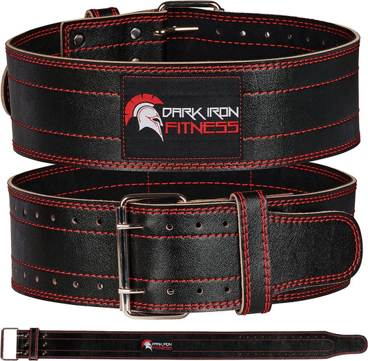 Dark Iron Fitness Weight Lifting Leather Belt for Men & Women, Medium - Black (Like New)