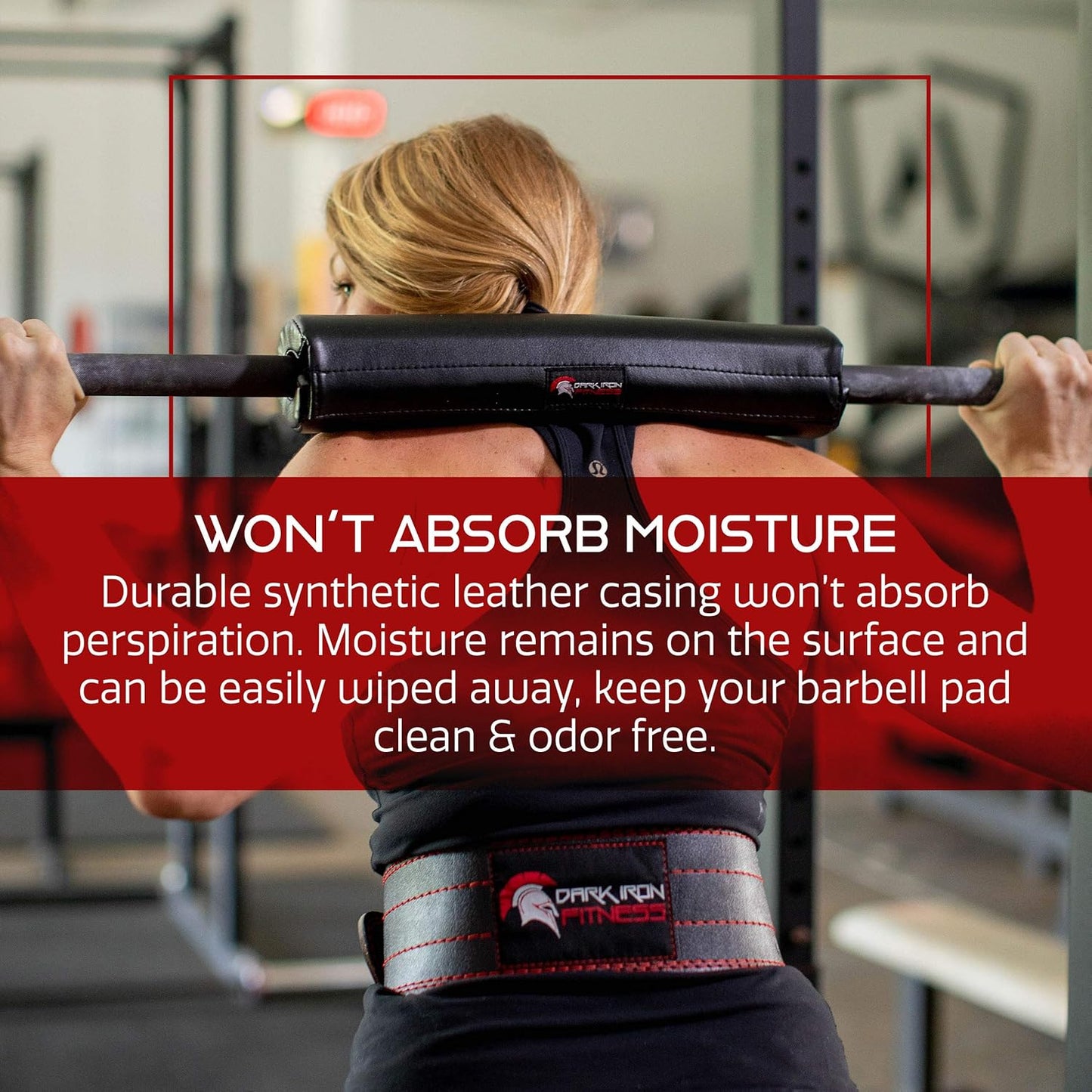 Dark Iron Fitness Iron Barbell Pad, 15-inch, Up to 400 Pounds - Black (New)