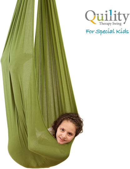 Quility Indoor Therapy Swing for Kids with Special Needs, Up to 77lbs - Green. (Used, No Retail Box)