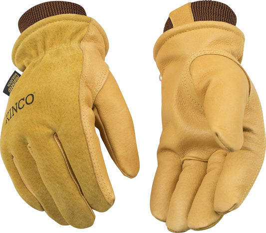 Kinco Lined Premium Grain & Suede Leather Work Gloves, Pigskin - M (Pack of 1) (Like New)