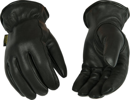 Kinco 93HK-M-1 Lined Grain Goatskin Driver Elastic Leather Safety Work Gloves (Like New)