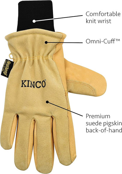 Kinco 9088 Premium Pigskin Leather Ski-Gloves for Adults, Medium (Pack of 1) (Like New)