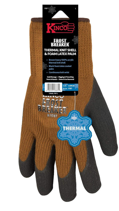 Kinco Frost Breaker Heavy Thermal Work Gloves - Brown, Black & Palm - M (1 Pack) (Like New)