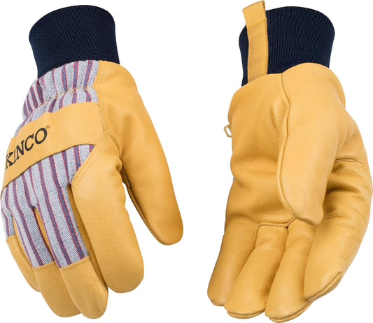 Kinco 1927KW Premium Leather Work and Ski Gloves, Golden - Large (Pack of 1) (Like New)