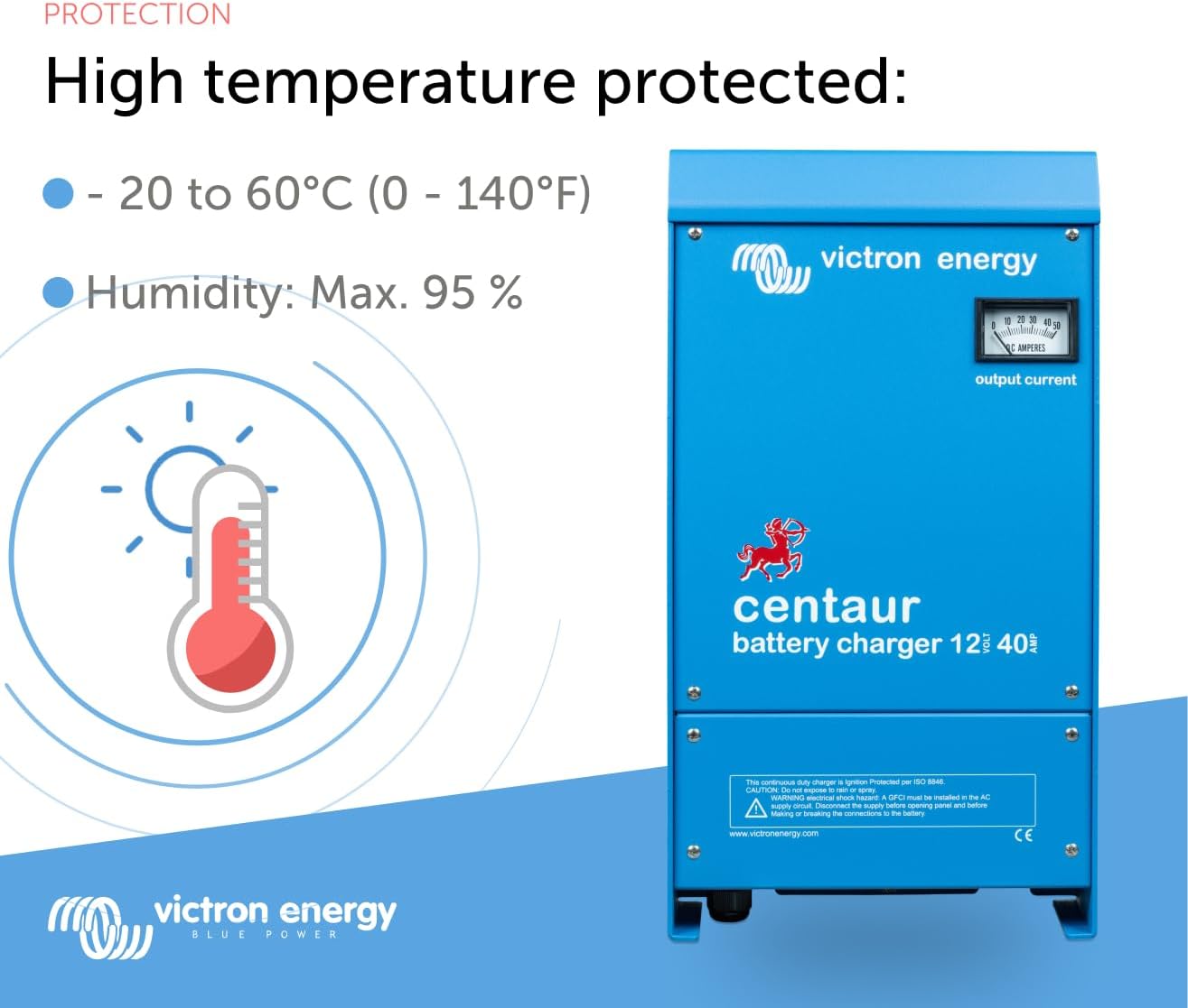 Victron Energy CCH012040000 Centaur 3 Bank Battery Charger, 40 Amp, 12 Volts(DC) (Used)
