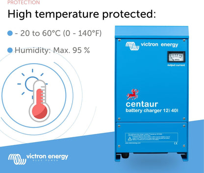 Victron Energy CCH012040000 Centaur 3 Bank Battery Charger, 40 Amp, 12 Volts(DC) (Used)
